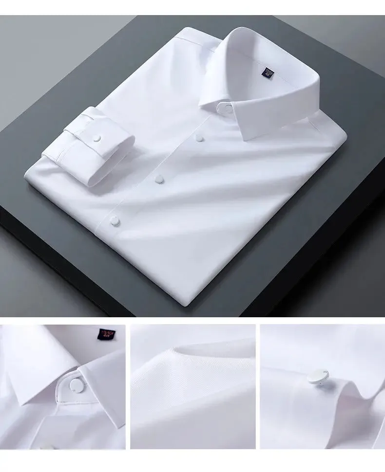 High Quality Stretch Anti-Wrinkle Men's Shirts Long Sleeve Dress