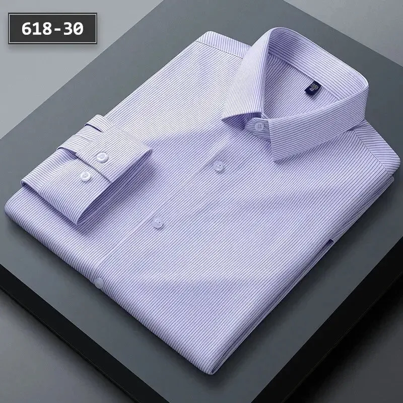 High Quality Stretch Anti-Wrinkle Men's Shirts Long Sleeve Dress