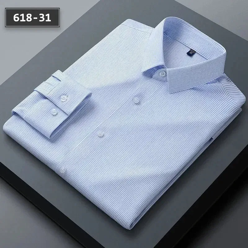 High Quality Stretch Anti-Wrinkle Men's Shirts Long Sleeve Dress
