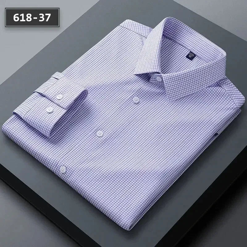 High Quality Stretch Anti-Wrinkle Men's Shirts Long Sleeve Dress