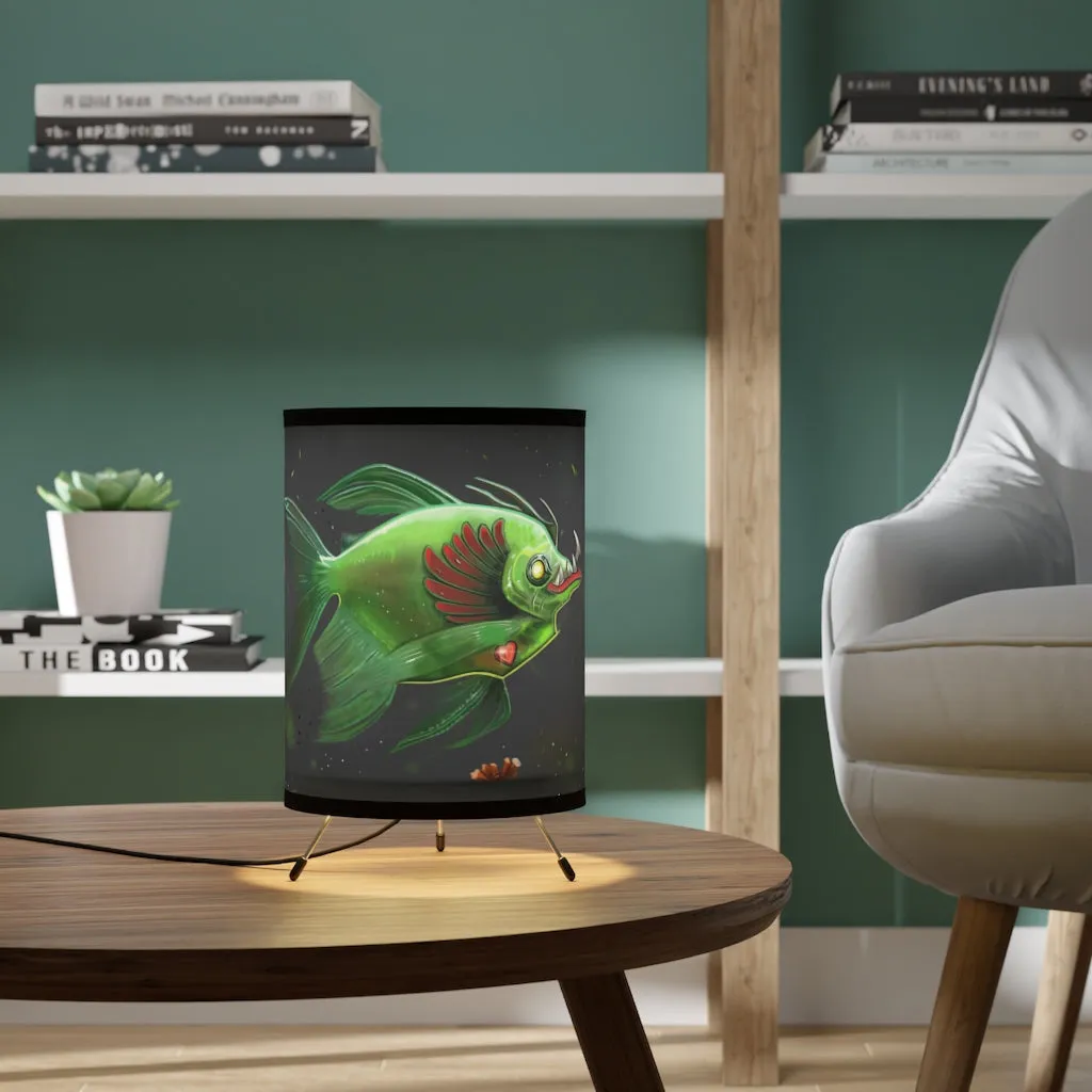 Hook Lung Jaw Tripod Lamp with High-Res Printed Shade, US/CA plug