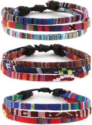 HZMAN Mix 6 Wrap Bracelets Men Women, Hemp Cords Ethnic Tribal Bracelets Wristbands (Mix 6 Wrap)