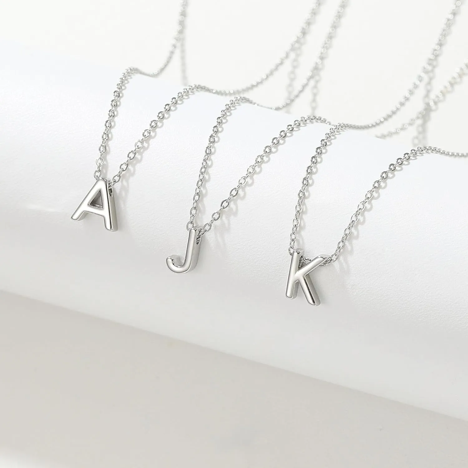 IEFWELL Dainty Initial Necklaces for Women Girls - 14K Gold White Gold Plated Letter A-Z Necklace Simple Choker Chain Necklaces, Layered Gold Jewelry for Women Teen Girls Gifts