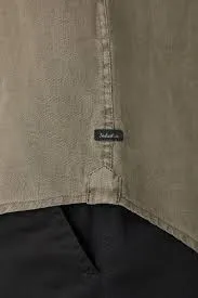 Industrie The Tennyson L/S Linen Shirt - OD Dark Forest