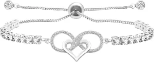 Infinity Symbol Bracelet Love Tennis Bracelet Unlimited Friendship Bracelet Relationship Bracelet for Her
