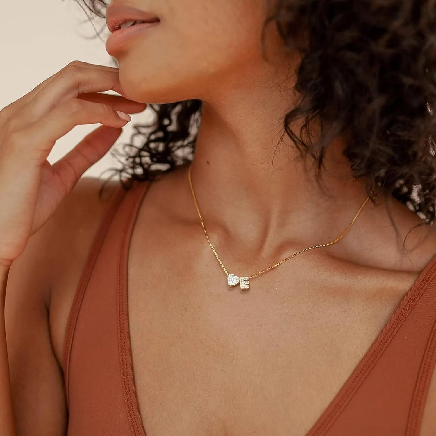 Initial Necklaces for Women,14K Gold Plated Dainty CZ Heart & A-Z Letter Charm Gold Necklace for Women Trendy Personalized Name Necklaces Gold Jewelry Birthday Gifts for Her