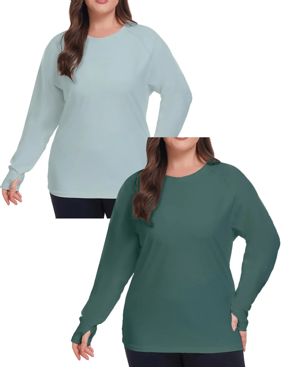Inno UPF 50  Plus Size Workout Shirt for Women Long Sleeves Moisture Wicking Tshirt Running Hiking Sports Tops