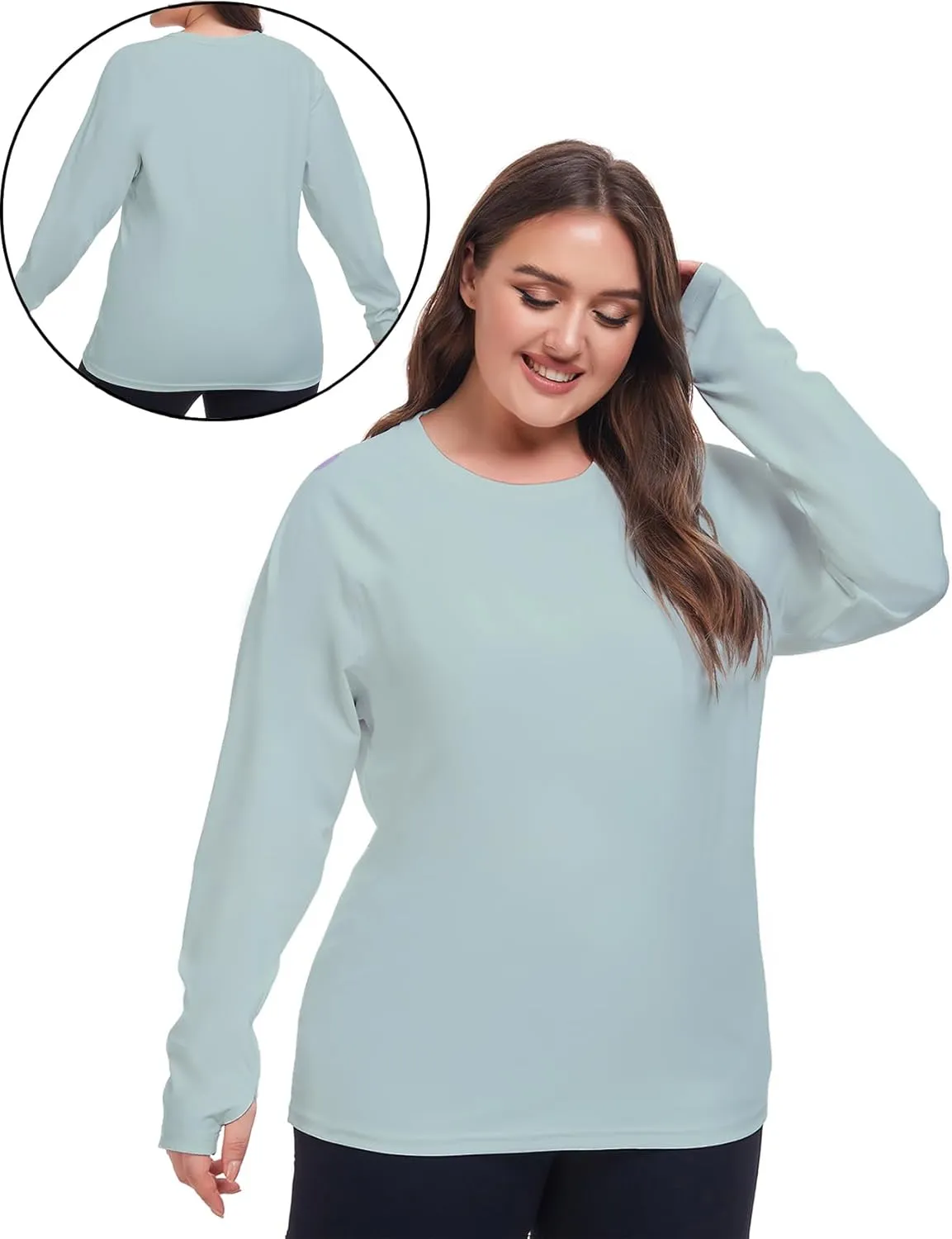 Inno UPF 50  Plus Size Workout Shirt for Women Long Sleeves Moisture Wicking Tshirt Running Hiking Sports Tops