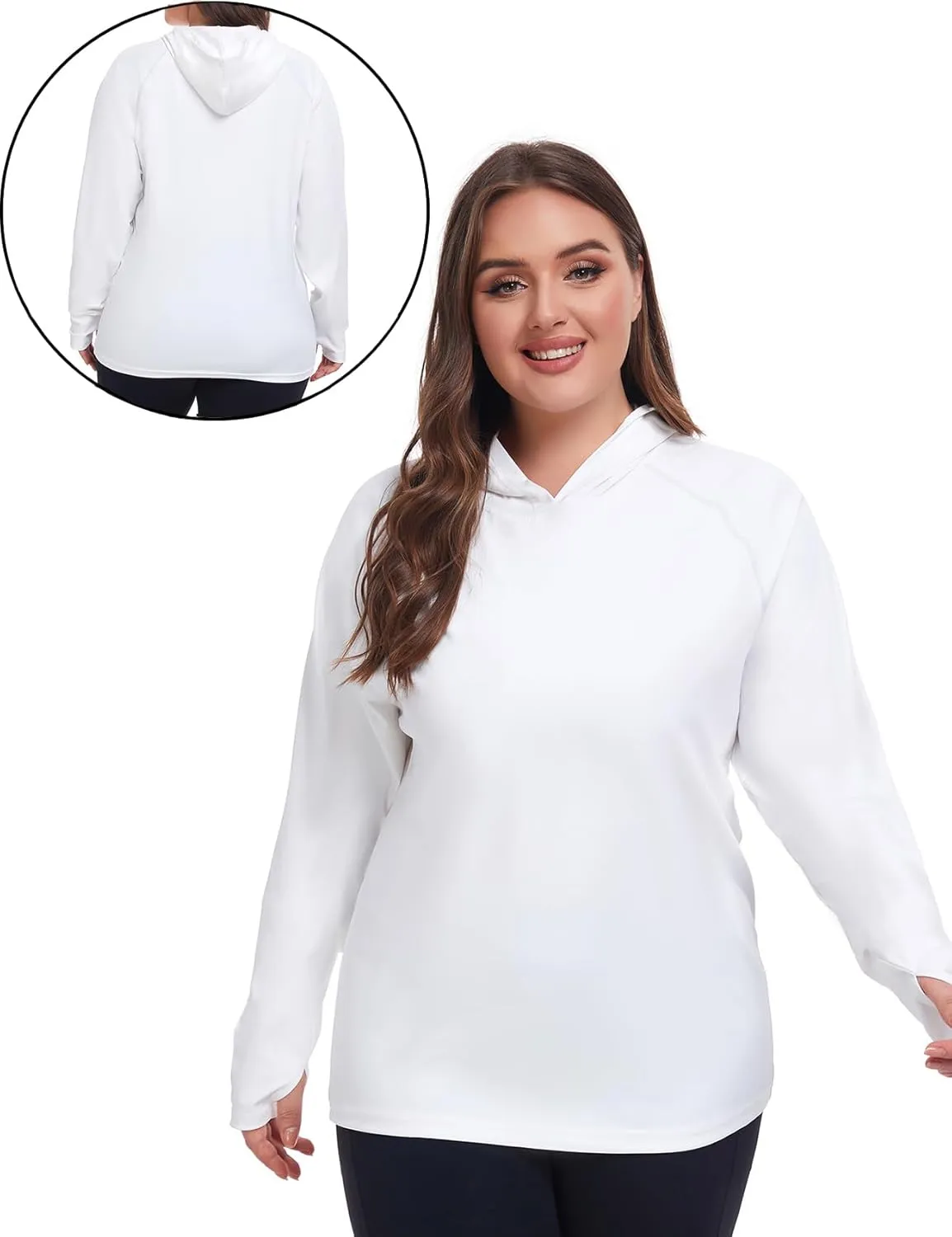 Inno UPF 50  Plus Size Workout Shirt for Women Long Sleeves Moisture Wicking Tshirt Running Hiking Sports Tops