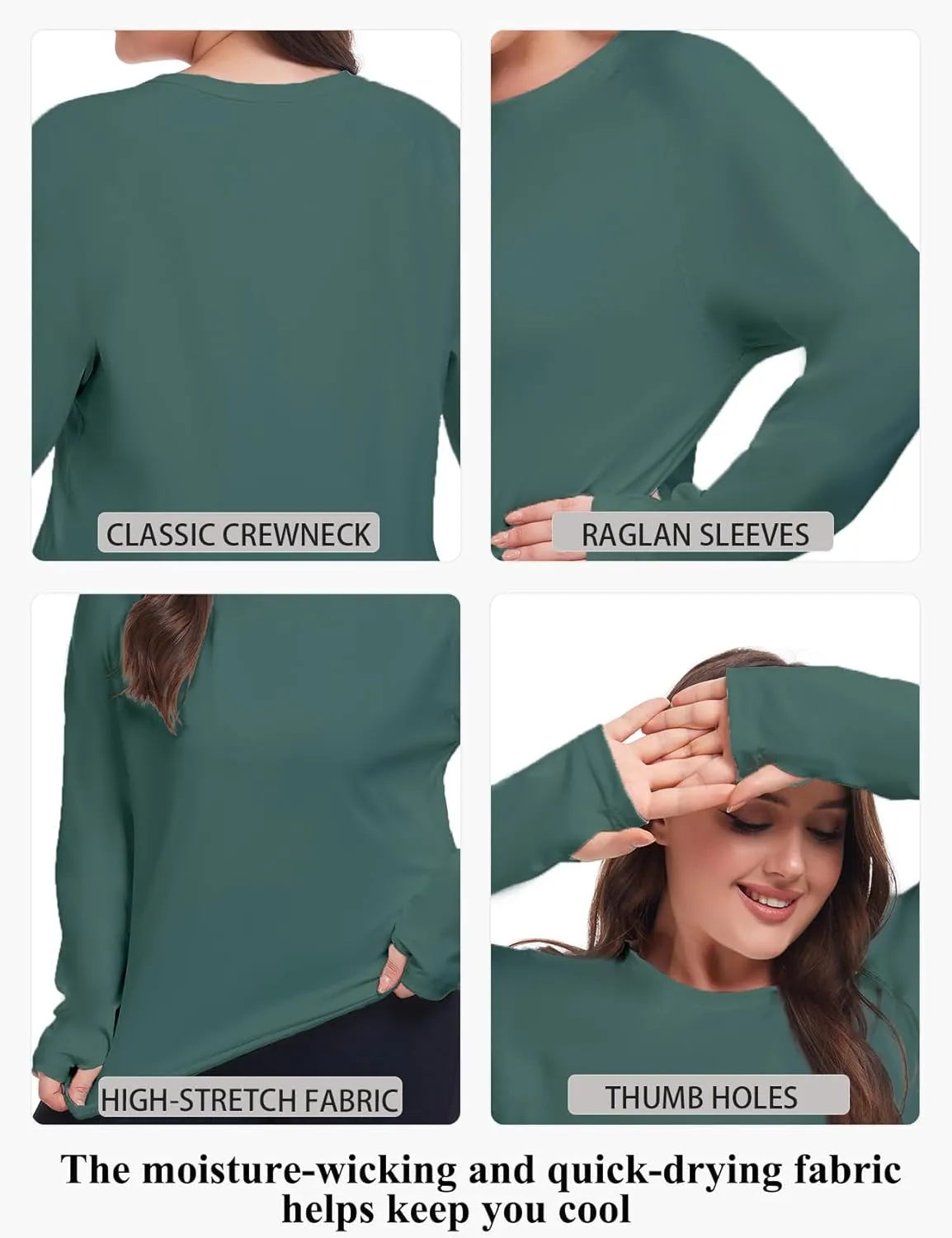 Inno UPF 50  Plus Size Workout Shirt for Women Long Sleeves Moisture Wicking Tshirt Running Hiking Sports Tops