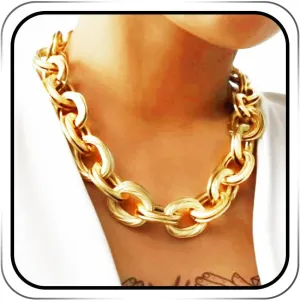 JAKAWIN Chunky Choker Necklace Gold Cuban Link Chain Necklaces for Women