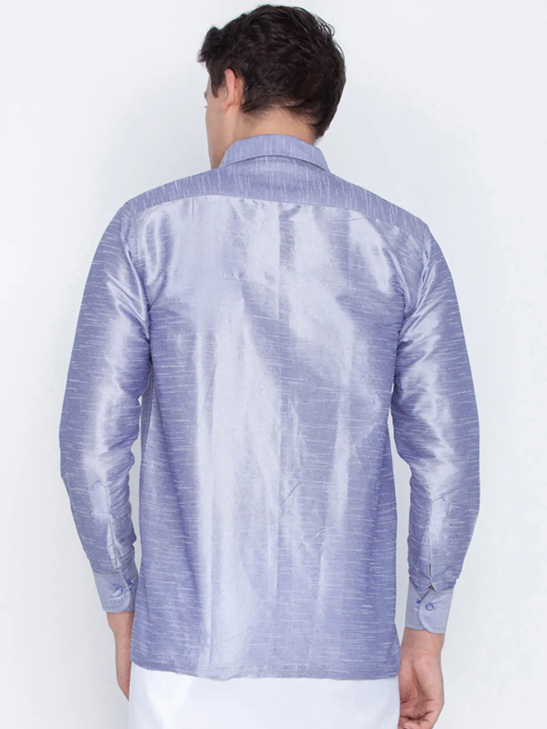 Jashvi Silk Blend Lavender Baap Beta Shirt