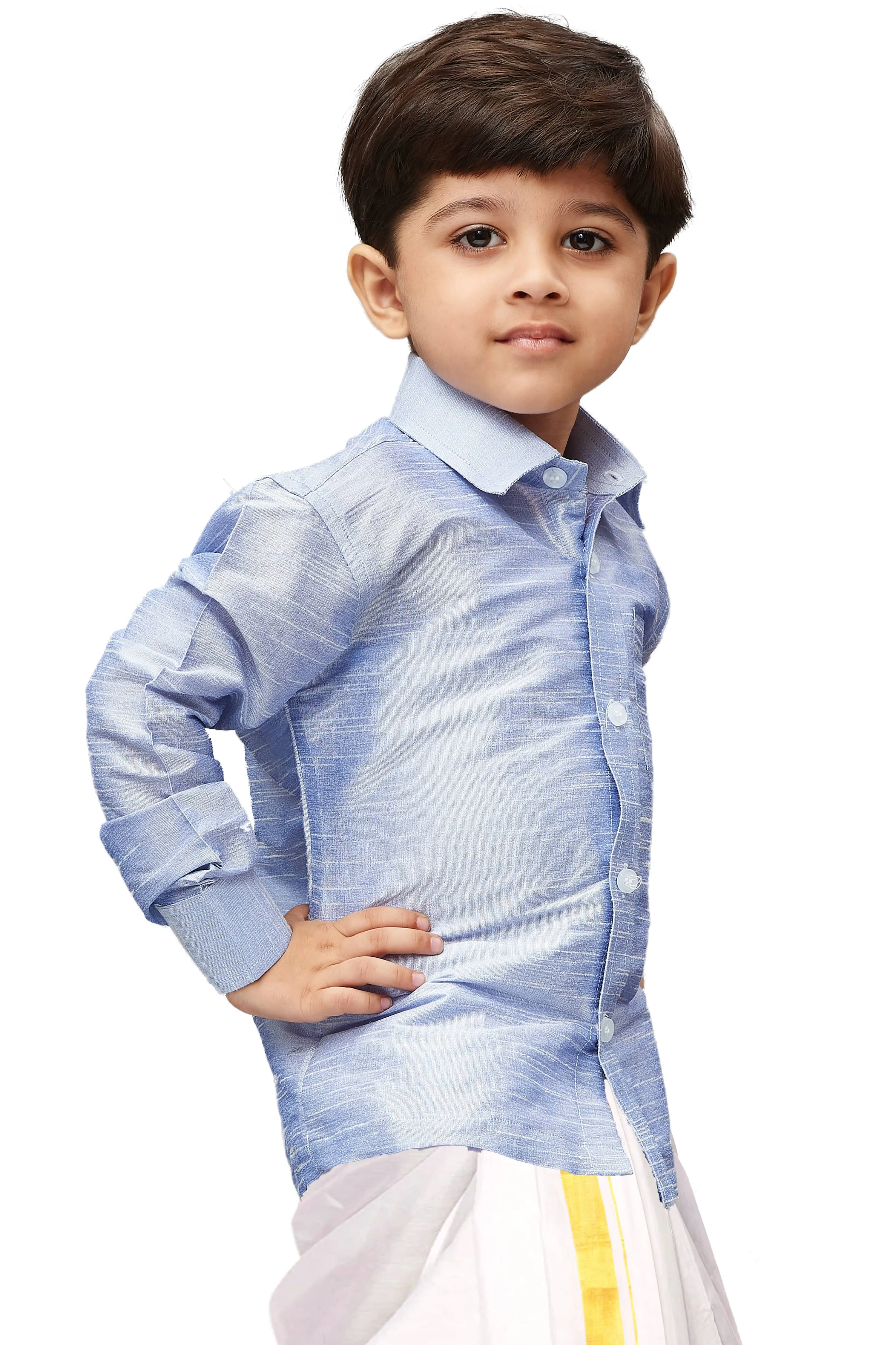 Jashvi Silk Blend Lavender Baap Beta Shirt