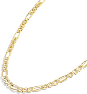 Jewelry Atelier Gold Chain Necklace Collection - 14K Solid Yellow Gold Filled Figaro Chain Necklaces for Women and Men with Different Sizes (2.8mm, 3.7mm, 4.7mm, 5.6mm)