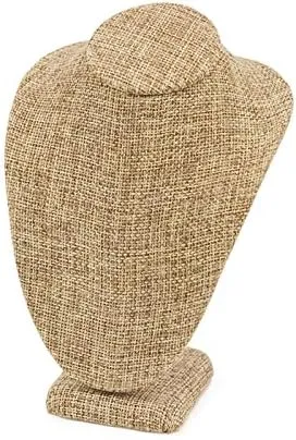 JewelrySupply Necklace Bust Jewelry Display 6" Tall Burlap - Necklace Display - Jewelry Display Stand
