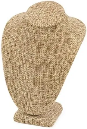 JewelrySupply Necklace Bust Jewelry Display 6" Tall Burlap - Necklace Display - Jewelry Display Stand
