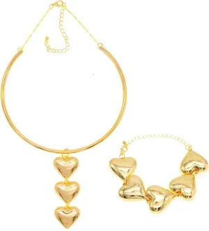 JNF Chunky Layer Heart Charm Necklace for Women Boho Heart Sun Flower Key Coins Charms Necklaces Paperclip Link Chain Necklace Y2K Statement Jewelry