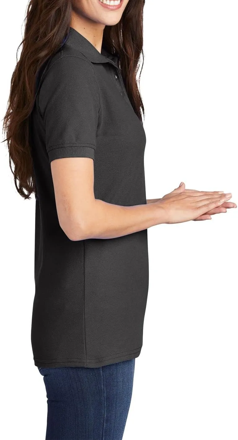 JustBlanks Womens Polo Shirt Short Sleeve Polo Shirts  Regular Fit Pique Polo Shirts for Women 4-Button Polo Tee