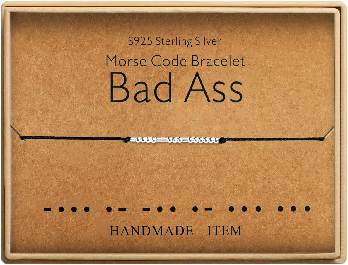 KGBNCIE Inspirational Gifts for Women, Morse Code Funny Gifts Bracelets for Women, Morse Code Bracelets Friend Gifts