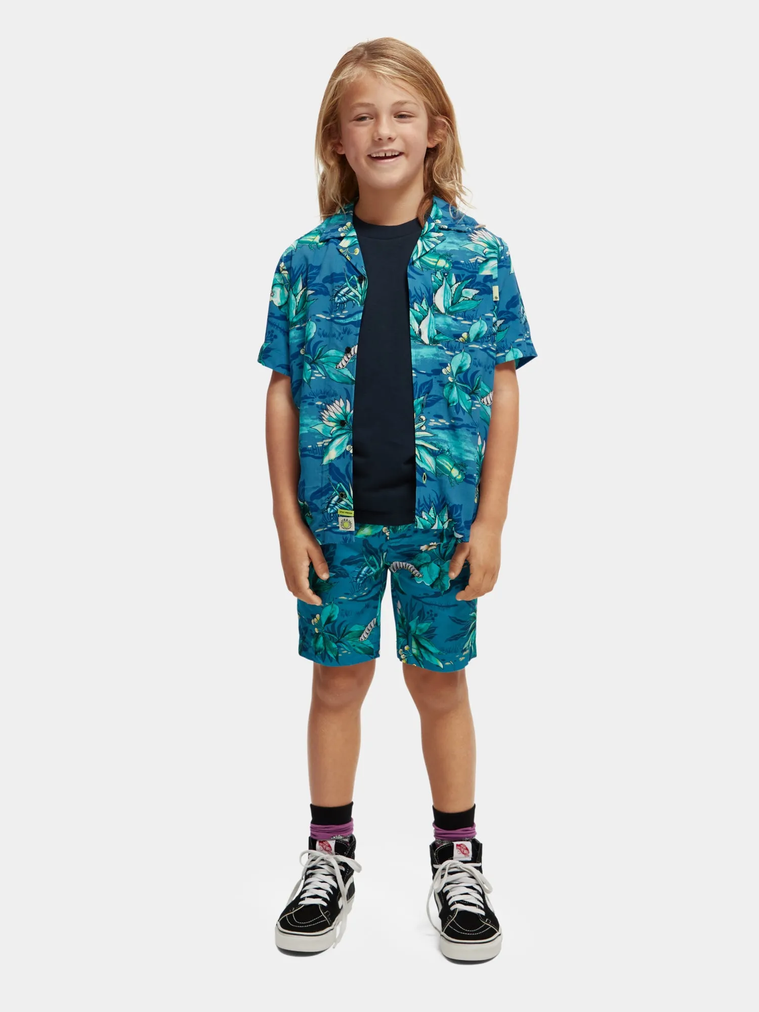 Kids - Relaxed-fit printed camp shirt