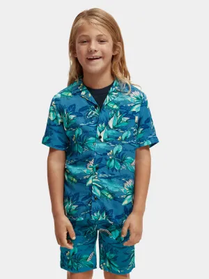 Kids - Relaxed-fit printed camp shirt