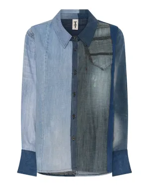 KimberlyTT Upcycled Denim Shirt