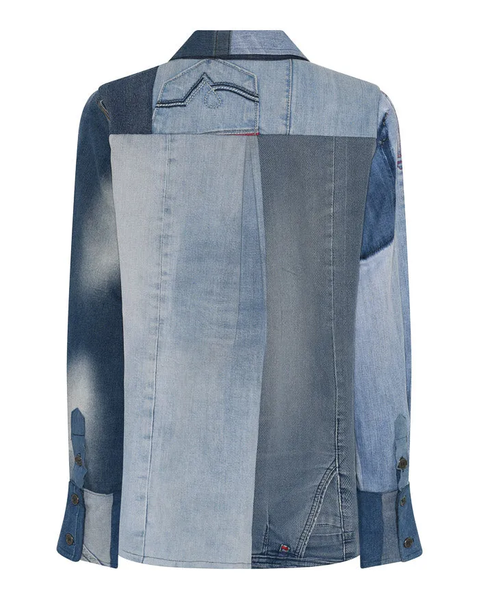KimberlyTT Upcycled Denim Shirt