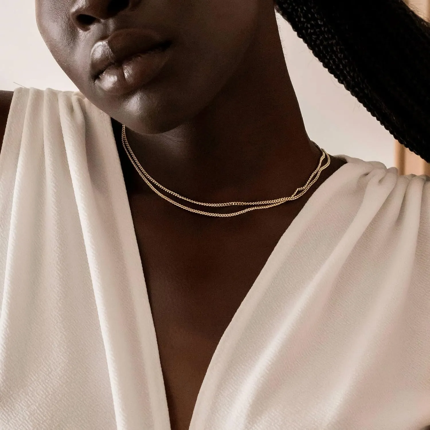 Krfy Gold Chain Necklace for Women Trendy - 925 Sterling Silver Clasp Dainty Choker Necklace 14K Gold Plated 14/16/18/20 inch Thin Simple Box Figaro Chain Herringbone Necklace Gold Jewelry for Women
