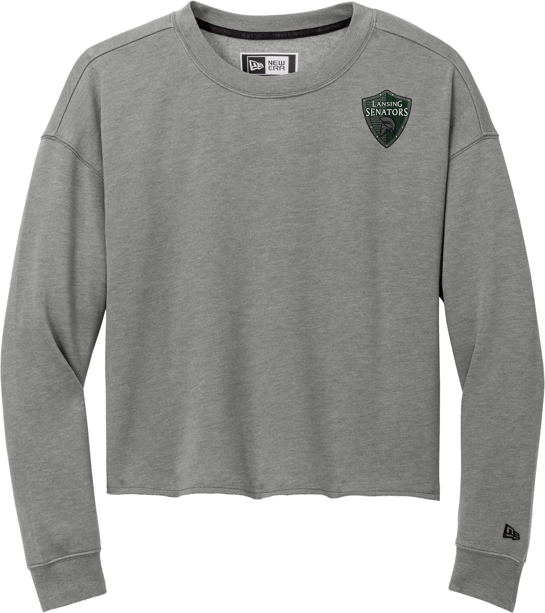 Lansing Senators New Era Ladies Tri-Blend Fleece Crop Crew