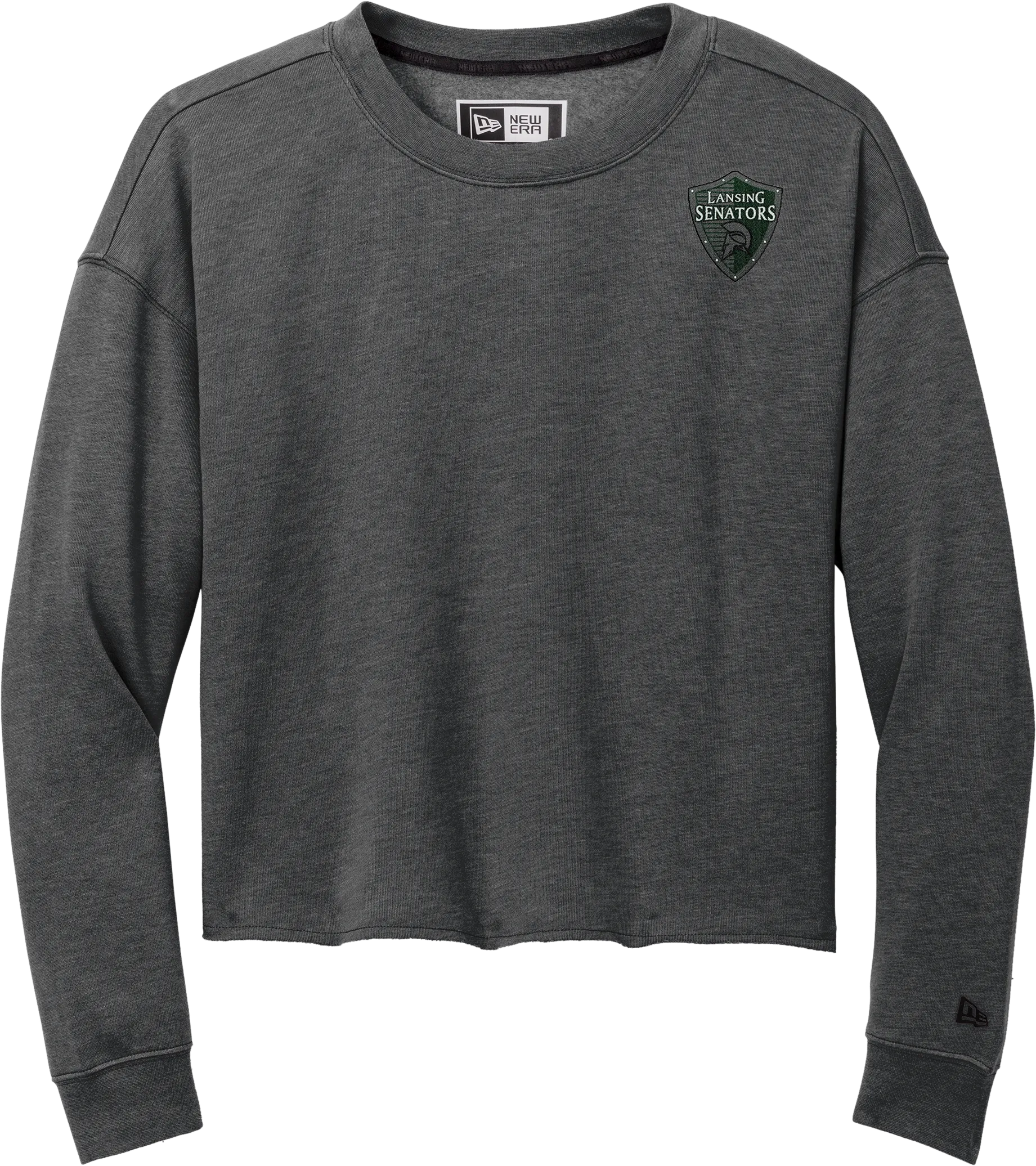 Lansing Senators New Era Ladies Tri-Blend Fleece Crop Crew