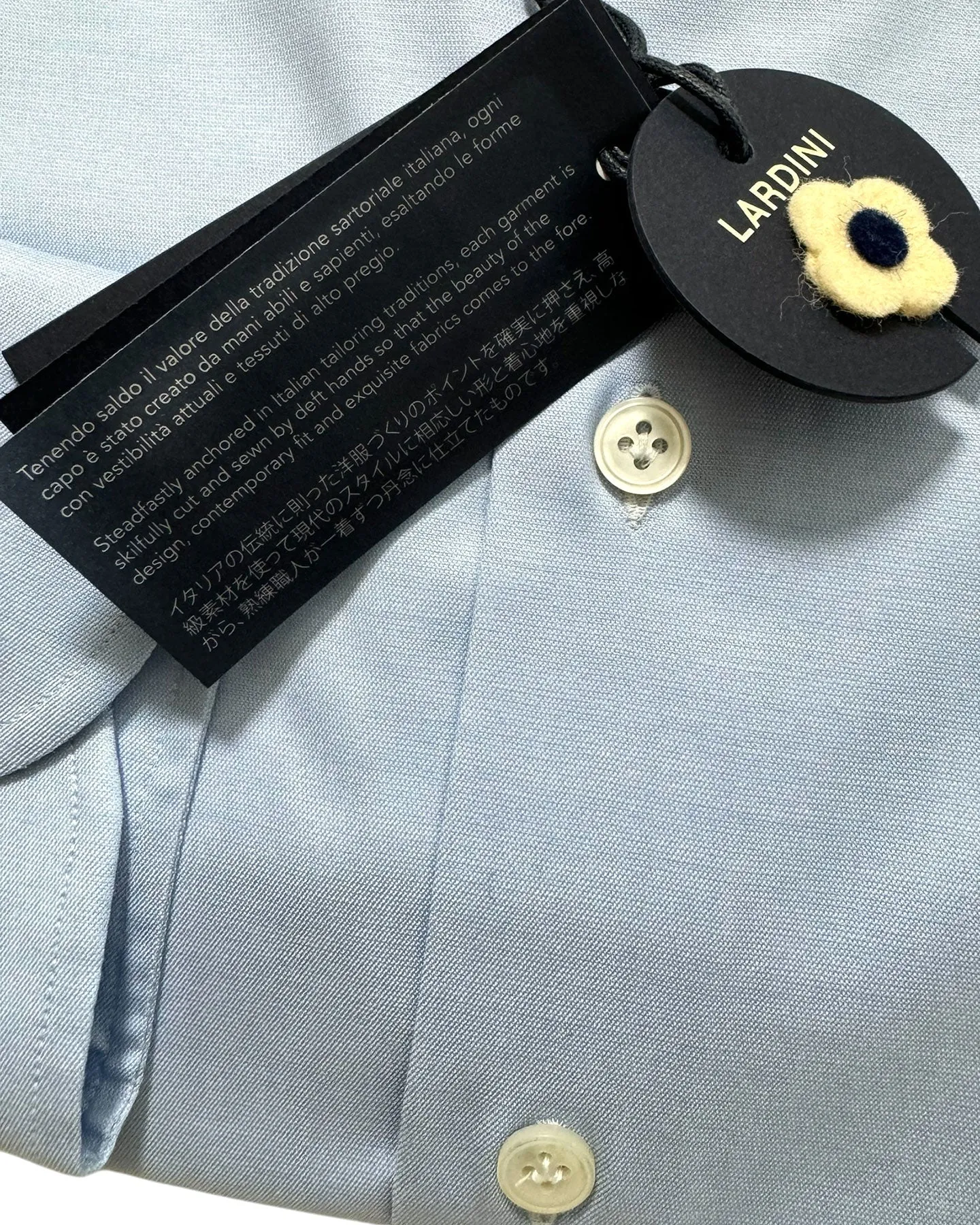 Lardini Dress Shirt Blue - Spread Collar 45 - 18