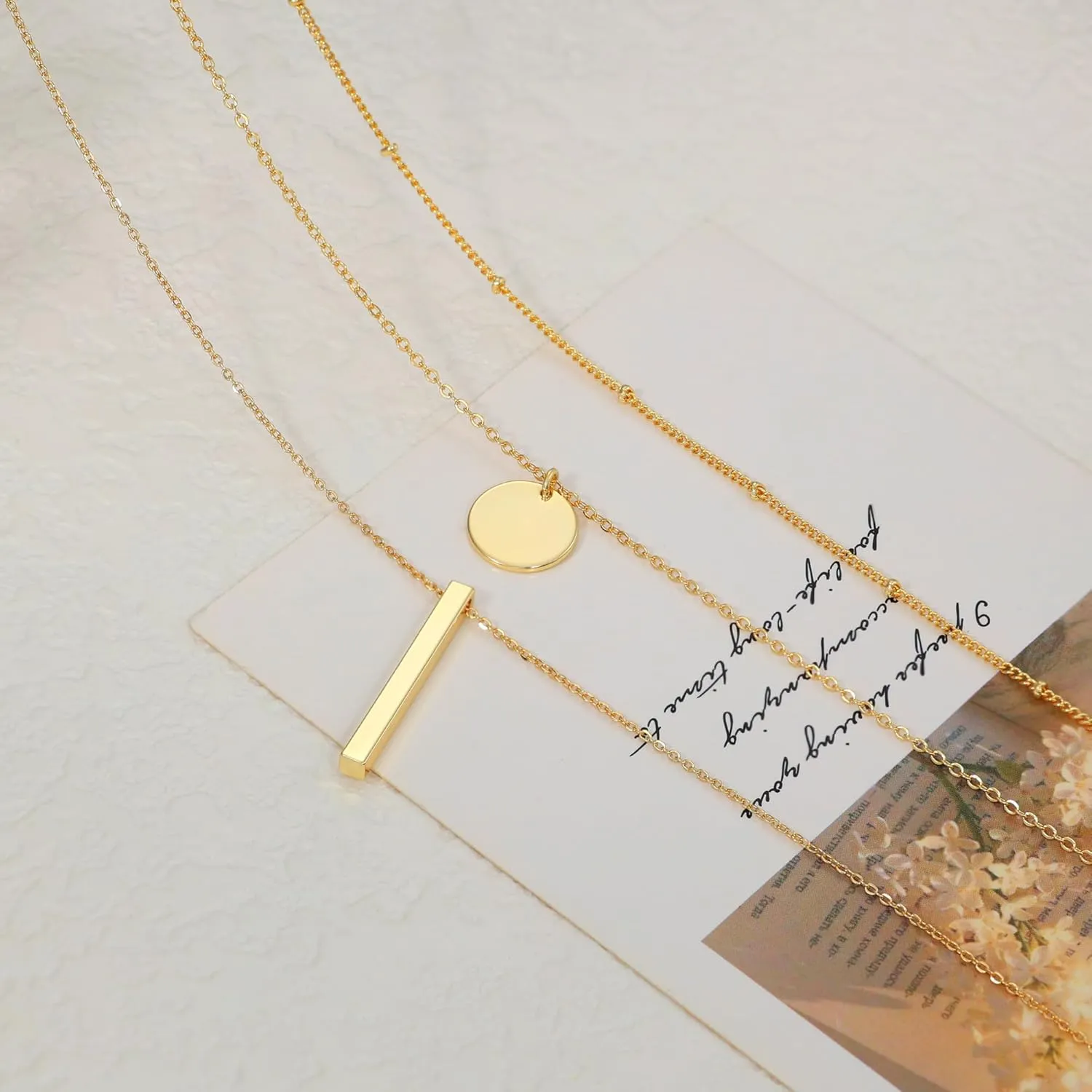 Layered Gold Necklaces for Women, Stackable Dainty 14K Real Gold Plated/Silver Chain Necklace Layering Beach Cute Fashion Pendant Choker Necklaces Trendy Jewelry Set Gifts for Women Teen Girls