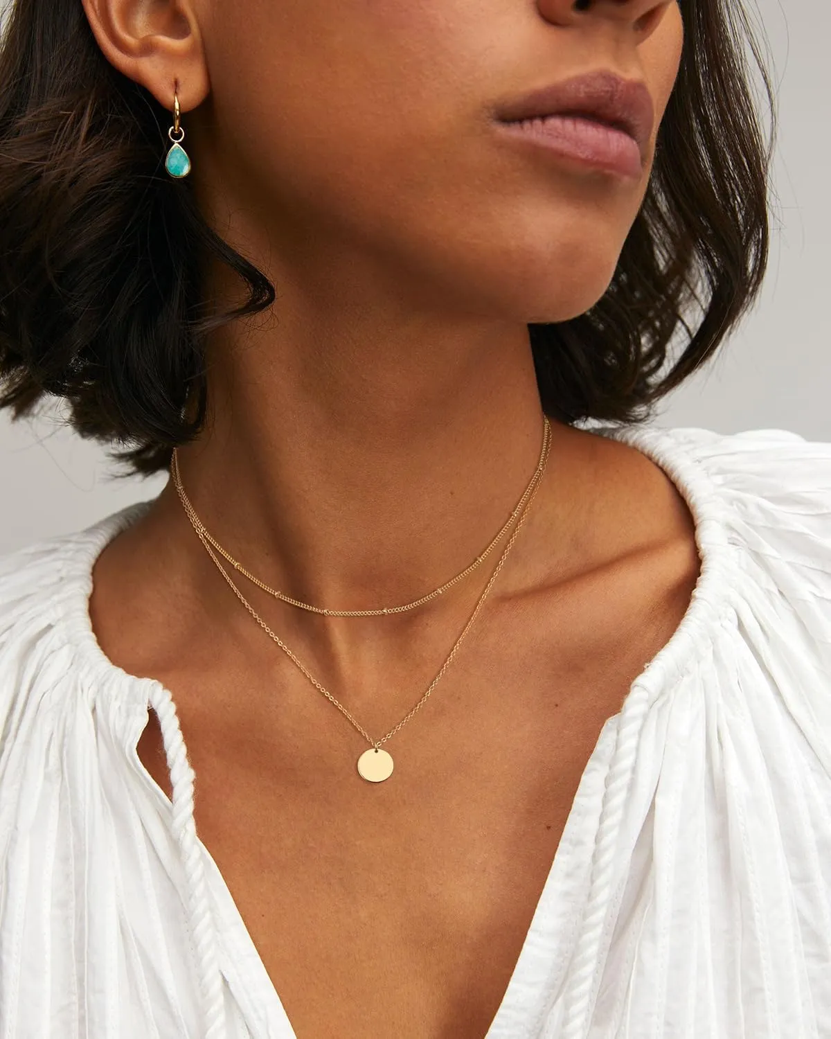 Layered Gold Necklaces for Women, Stackable Dainty 14K Real Gold Plated/Silver Chain Necklace Layering Beach Cute Fashion Pendant Choker Necklaces Trendy Jewelry Set Gifts for Women Teen Girls