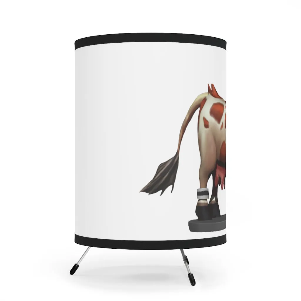 Light Brown Cow Tripod Lamp with High-Res Printed Shade, US/CA plug