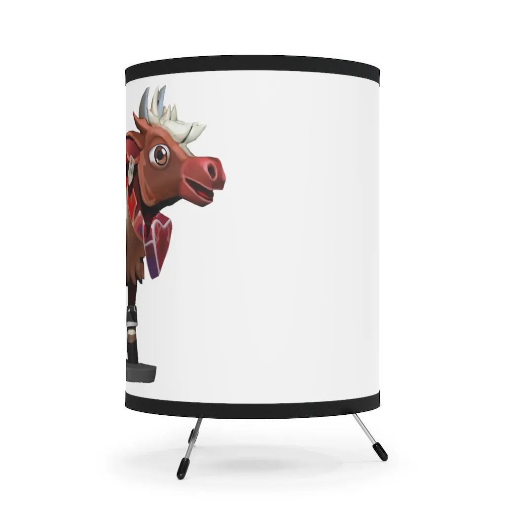 Light Brown Cow Tripod Lamp with High-Res Printed Shade, US/CA plug