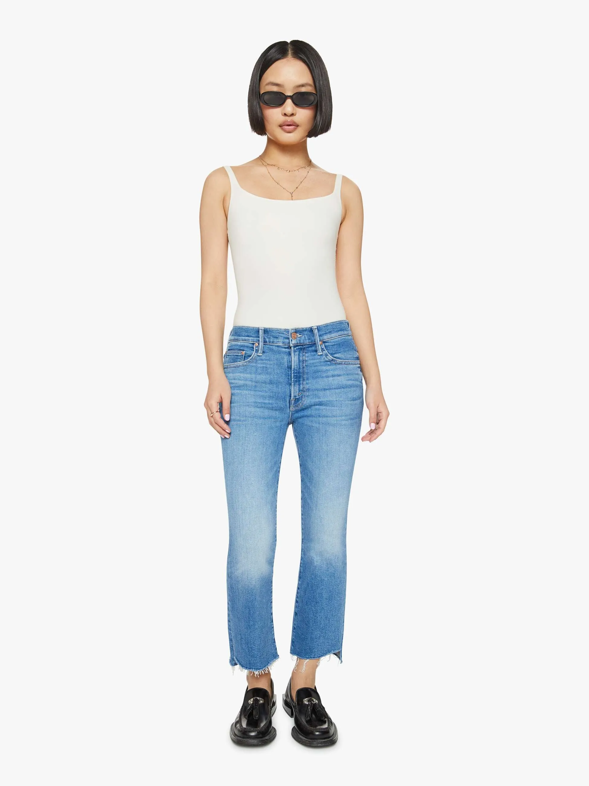 LIL INSIDER CROP STEP FRAY IN OUT OF THE BLUE