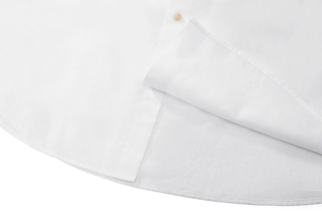 Linen Blend Casual Shirt in Smart Fit Windsor Collar