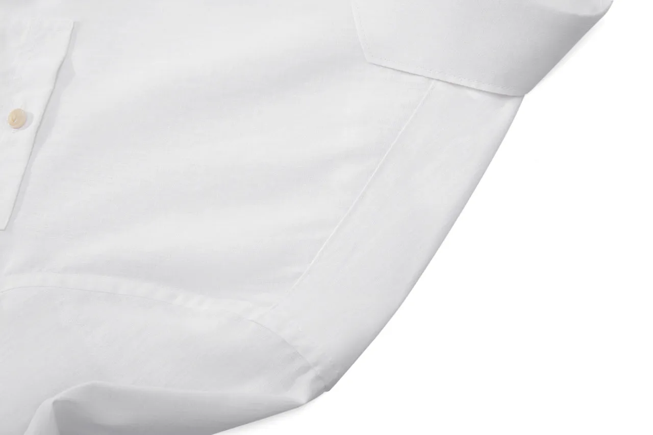 Linen Blend Casual Shirt in Smart Fit Windsor Collar