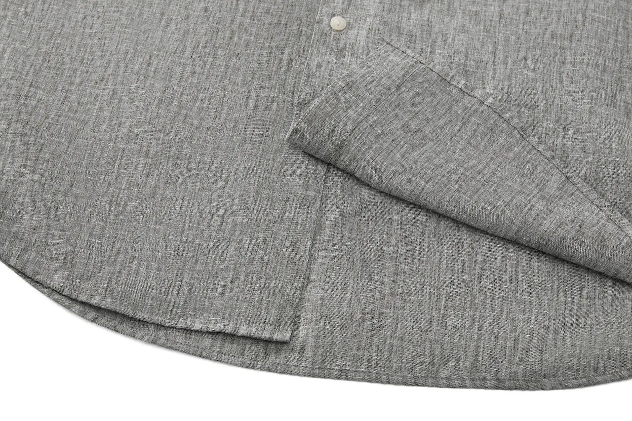 Linen Blend Casual Shirt in Smart Fit Windsor Collar