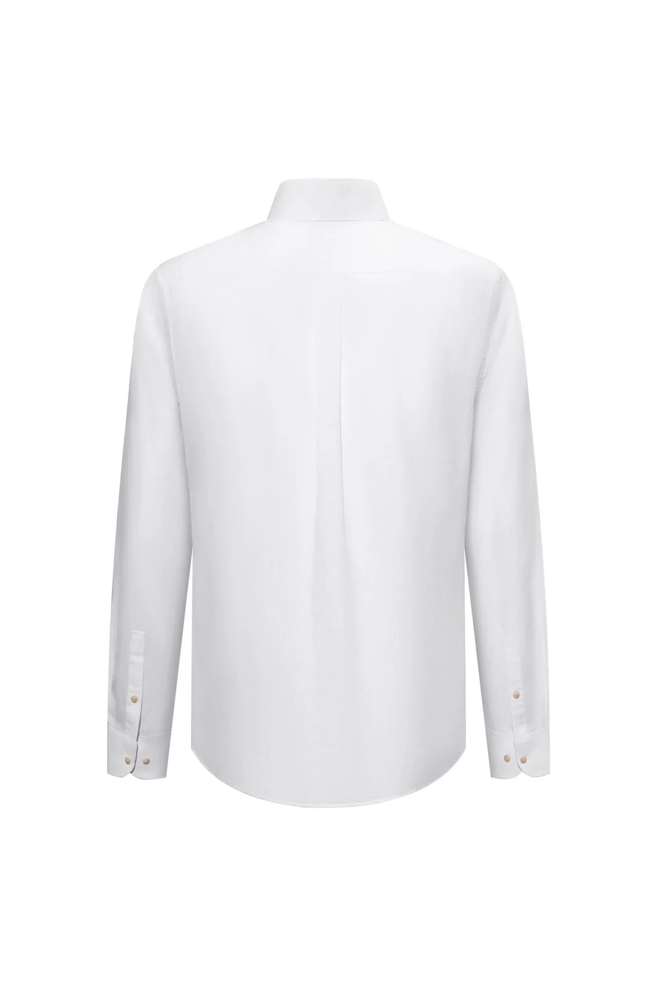 Linen Blend Casual Shirt in Smart Fit Windsor Collar