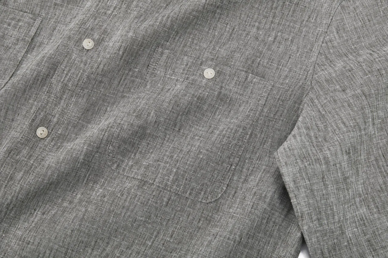 Linen Blend Casual Shirt in Smart Fit Windsor Collar