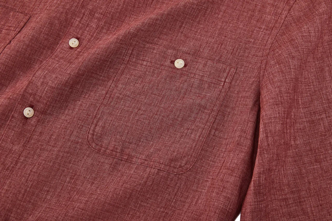 Linen Blend Casual Shirt in Smart Fit Windsor Collar