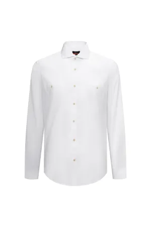 Linen Blend Casual Shirt in Smart Fit Windsor Collar