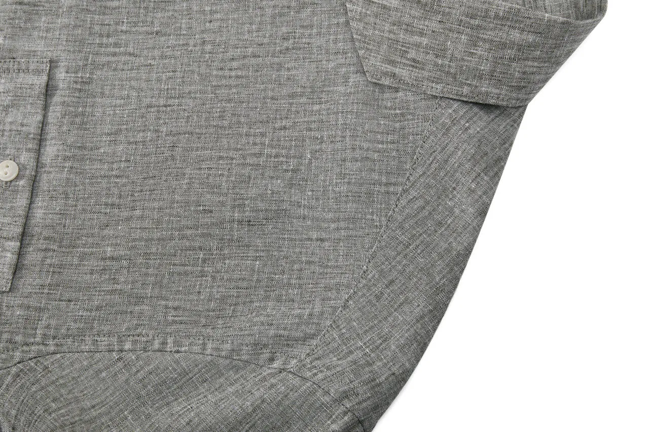 Linen Blend Casual Shirt in Smart Fit Windsor Collar