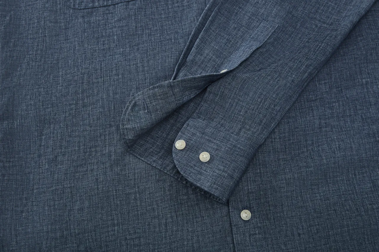 Linen Blend Casual Shirt in Smart Fit Windsor Collar