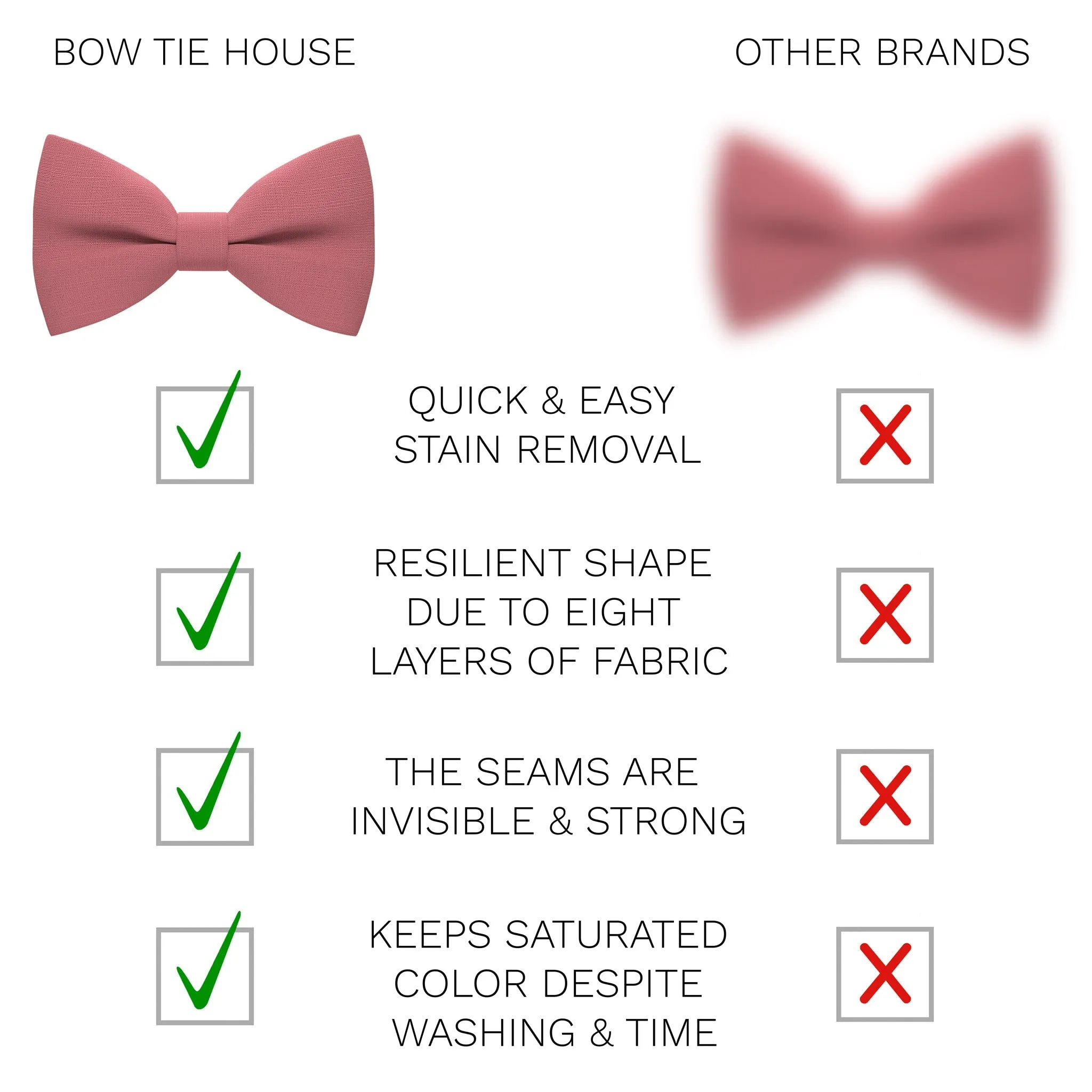 Linen Light Coral Bow Tie