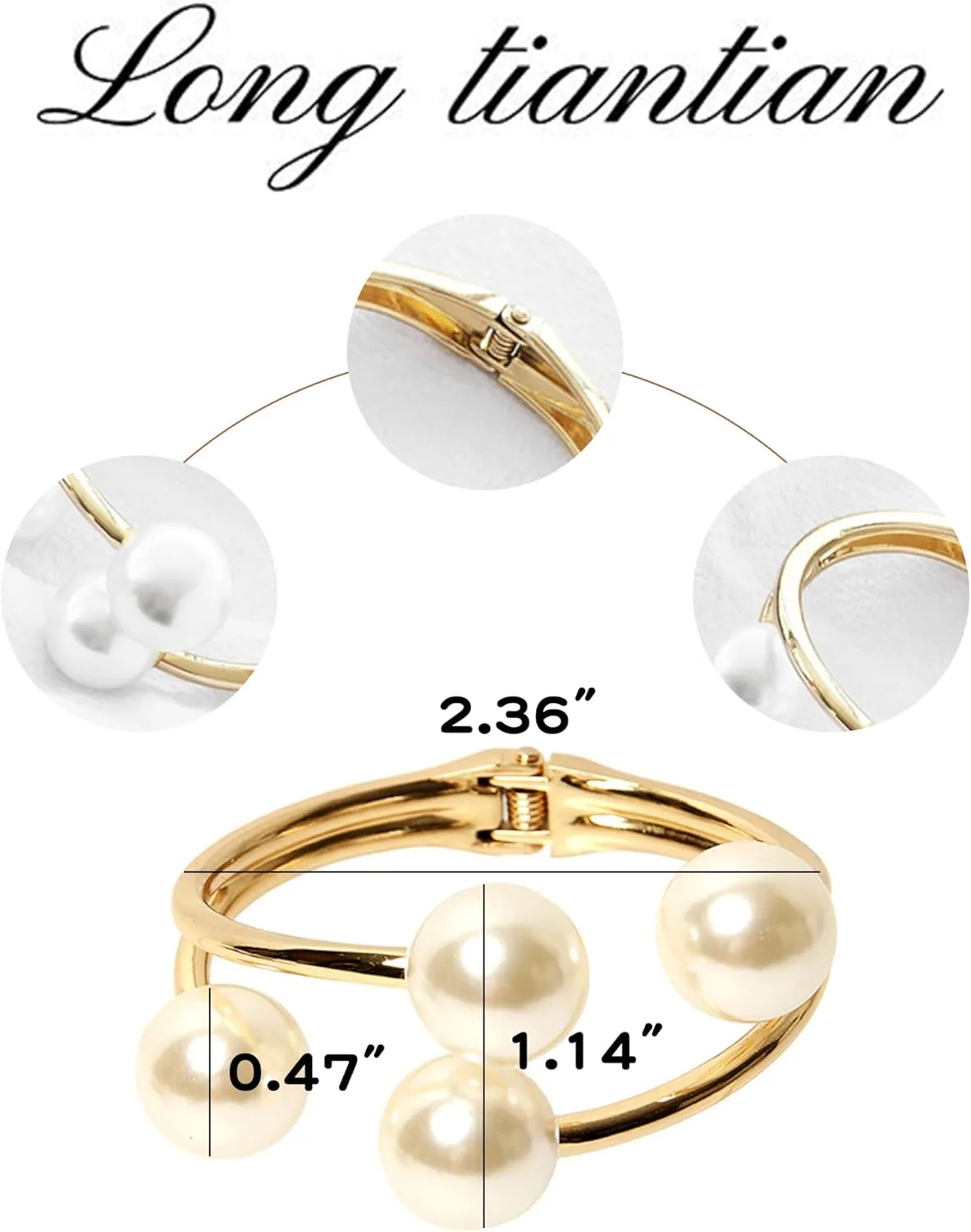 Long tiantian Gold Bracelets for Women, Gold Bangles for Women Chunky Bangle Bracelets for Women Bracelets Stack Tarnish Free Gold Jewelry Set of 3 for Women Accessories for Her Gifts