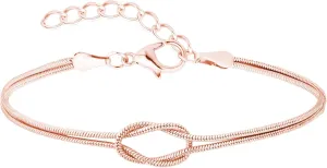 Love Knot Bracelet for Women Mother Daughter Knot Bracelet Gold Silver Snake Chain Bracelets Infinity Knots Herringbone Chain Bracelets Adjustable Matching Relationship Bracelets for Couples Friendship Jewelry