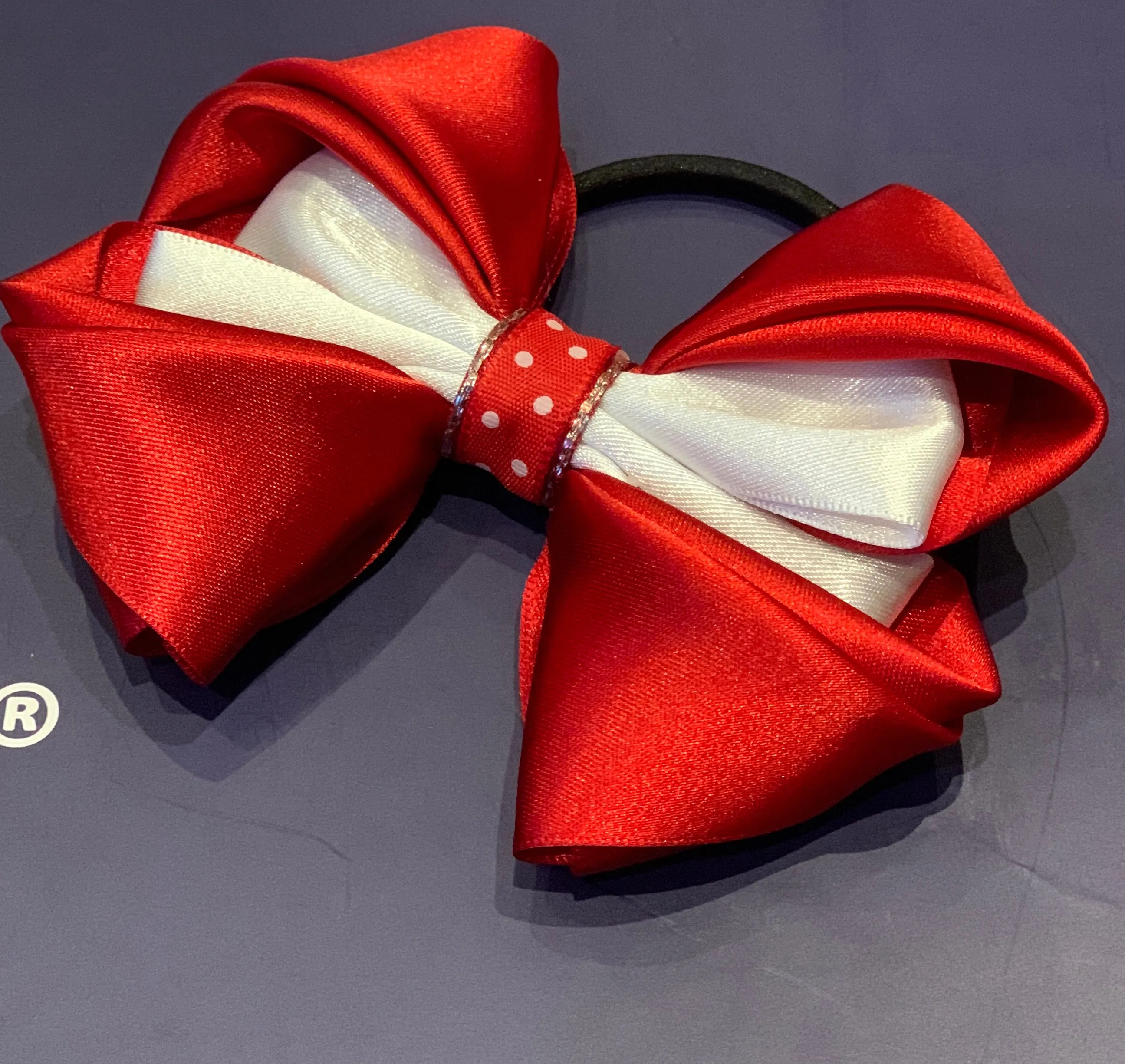 Luxury Bows: Rich Red Satin bows with white central design