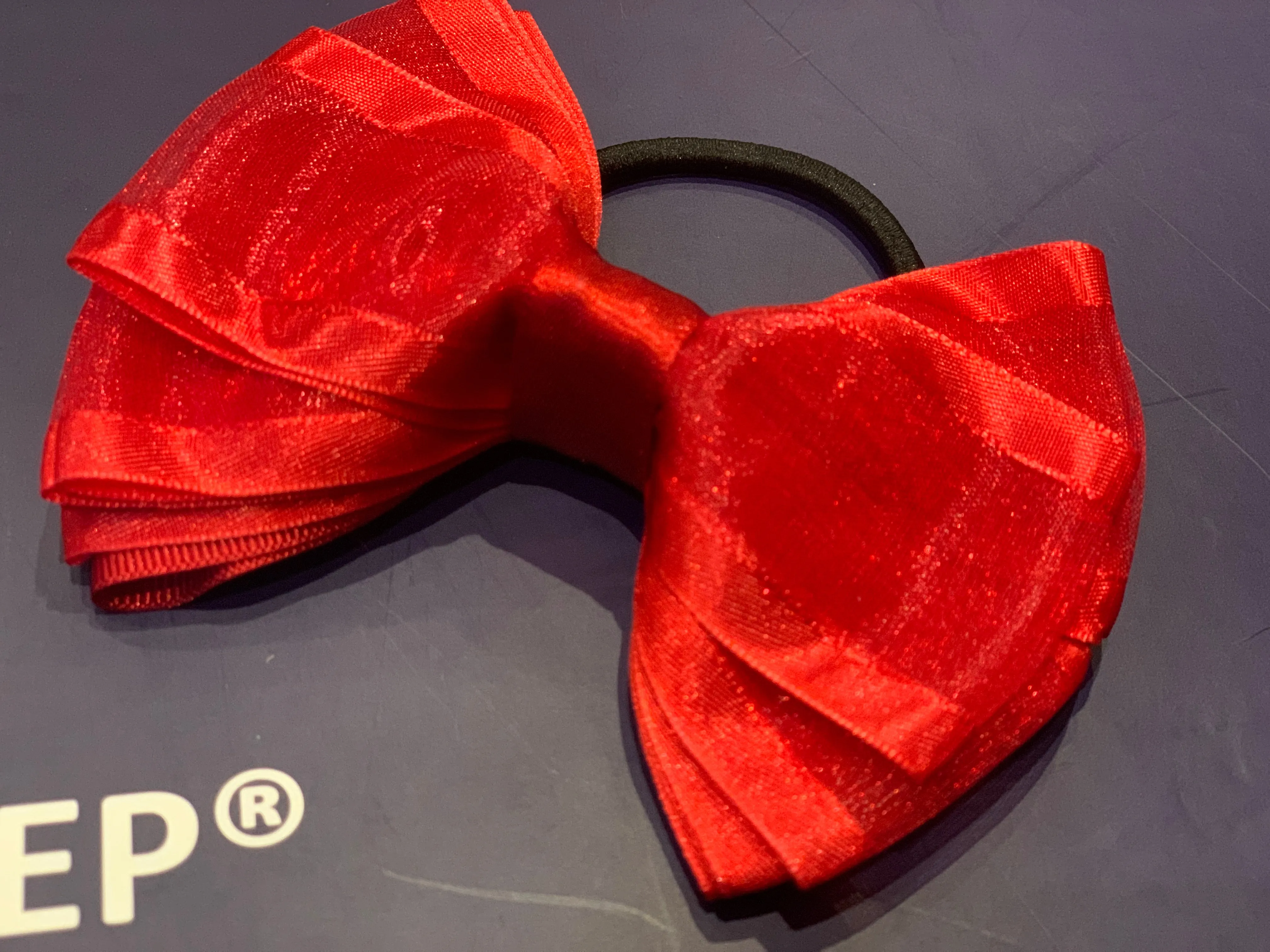Luxury Bows: Simple Red organza layered bows with grosgrain base layer